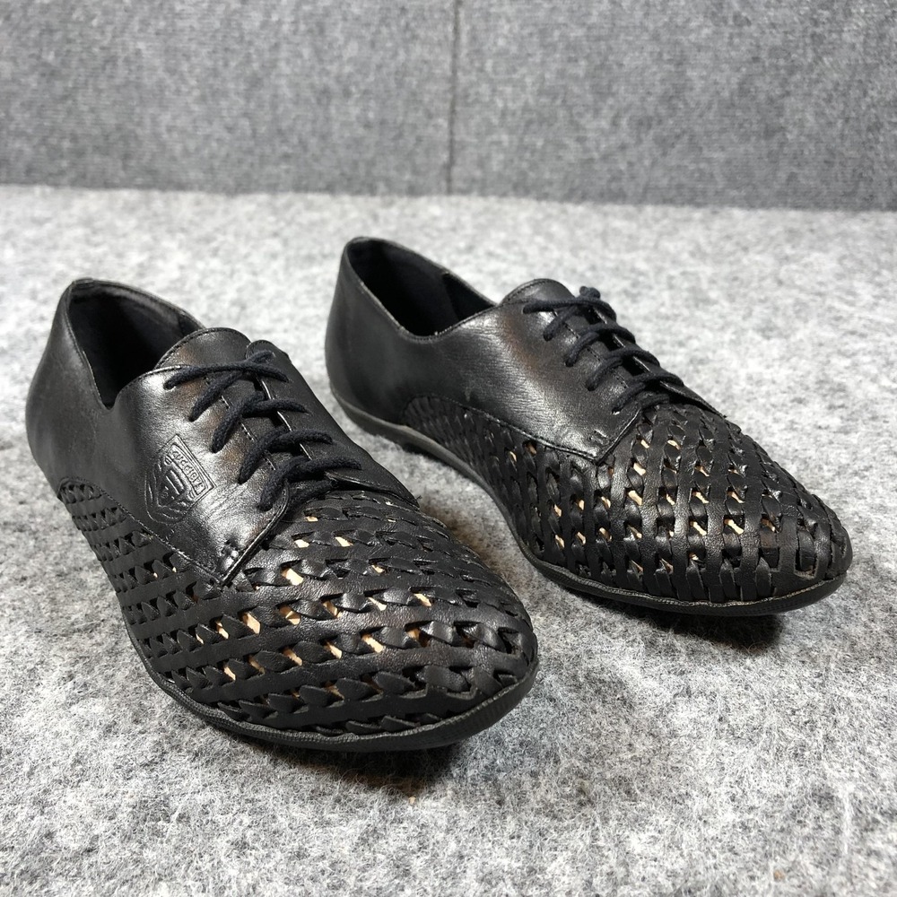 Cobbie‎ Cuddler Collection Womens 7.5 Black Leather Lace Up Flats Shoes